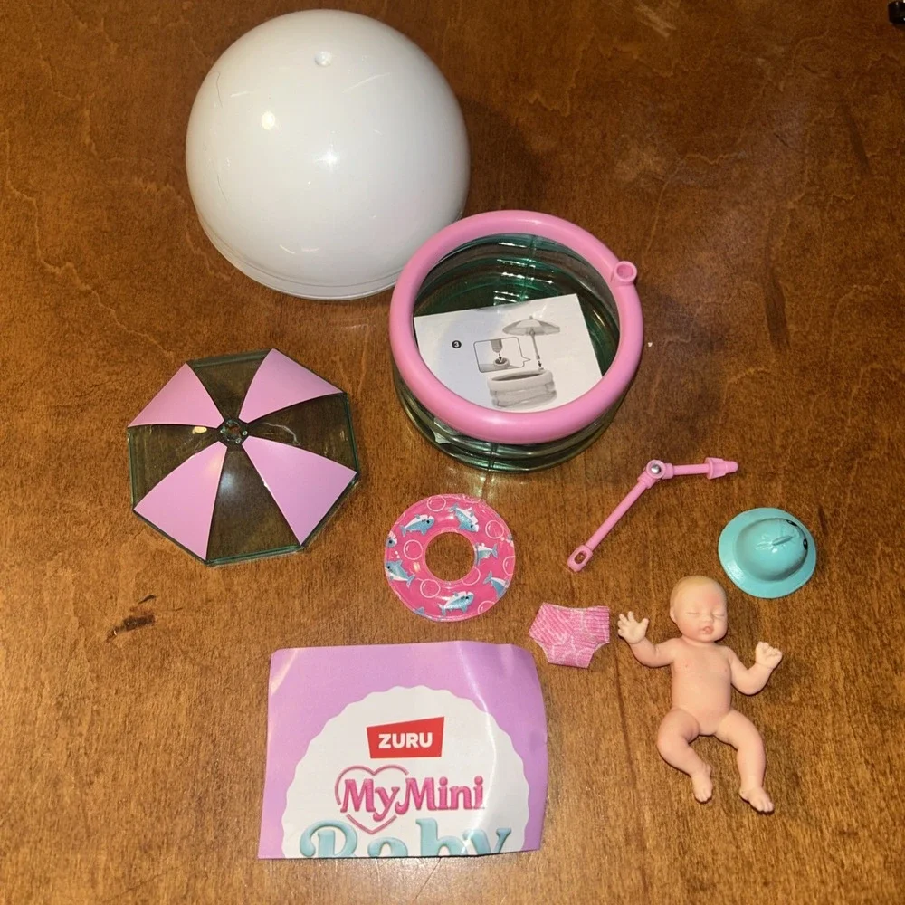 ZURU My Mini Baby Doll Pool Playset w/ Umbrella Float & Accessories B2